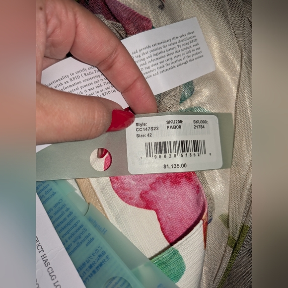 19. NWT OFF-WHITE FLORAL PLEATED SKIRT IT 42 / US MEDIUM/ 6 - Picture 14 of 16